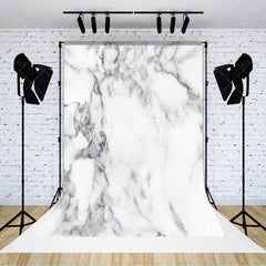 Aperturee - Aperturee Artistic White Grey Marbled Pattern Photo Backdrop