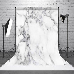 Aperturee - Aperturee Artistic White Grey Marbled Pattern Photo Backdrop