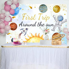 Aperturee - Aperturee Astronaut Planet First Trip Birthday Backdrop