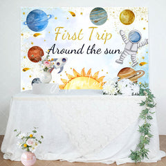 Aperturee - Aperturee Astronaut Planet First Trip Birthday Backdrop