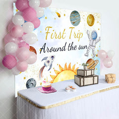 Aperturee - Aperturee Astronaut Planet First Trip Birthday Backdrop