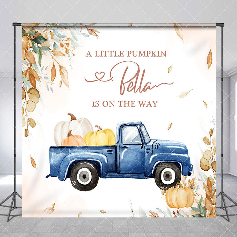 Aperturee - Aperturee Autumn Little Pumpkin Custom Baby Shower Backdrop