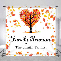 Aperturee - Aperturee Autumn Maple Tree Custom Name Family Reunion Backdrop