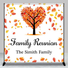 Aperturee - Aperturee Autumn Maple Tree Custom Name Family Reunion Backdrop