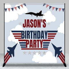 Aperturee - Aperturee Aviation Plane Cloud Custom Name Birthday Backdrop