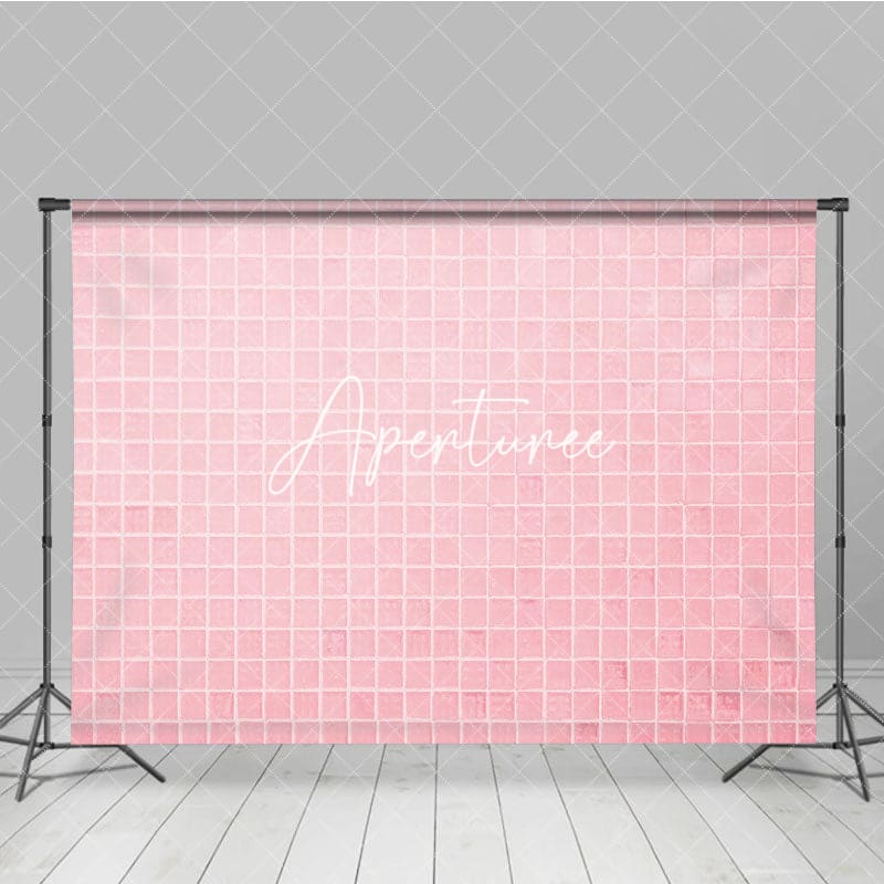 Aperturee - Aperturee Baby Pink Mosaic Tile Sweet Summer Vibe Backdrop