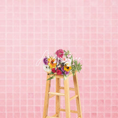 Aperturee - Aperturee Baby Pink Mosaic Tile Sweet Summer Vibe Backdrop