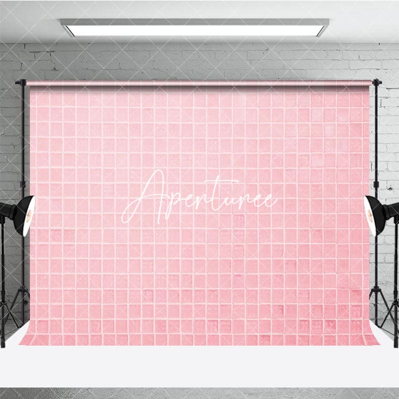 Aperturee - Aperturee Baby Pink Mosaic Tile Sweet Summer Vibe Backdrop