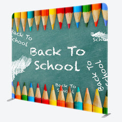 Aperturee - Aperturee Back To School Crayon Fabric Backdrop Cover for Party