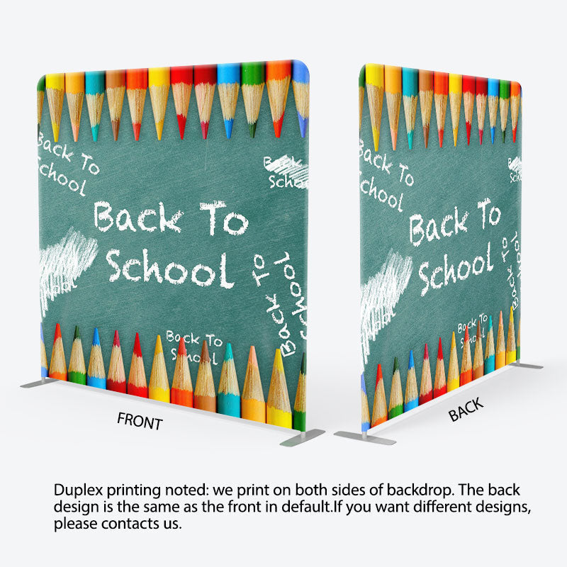 Aperturee - Aperturee Back To School Crayon Fabric Backdrop Cover for Party