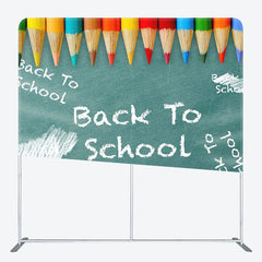 Aperturee - Aperturee Back To School Crayon Fabric Backdrop Cover for Party