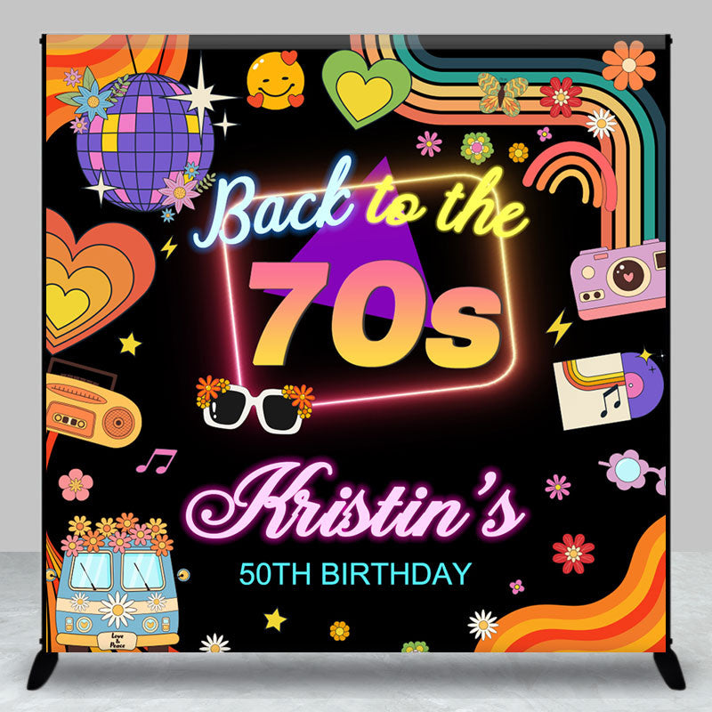 Aperturee - Aperturee Back To The 70s Groovy Custom 50th Birthday Backdrop