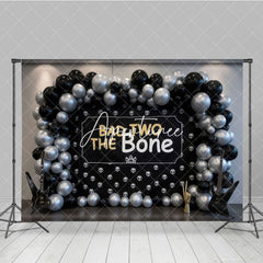 Aperturee - Aperturee Bad Two The Bone Balloon Birthday Cake Smash Backdrop