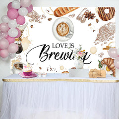 Aperturee - Aperturee Baking Coffee Love Is Brewing Baby Shower Backdrop