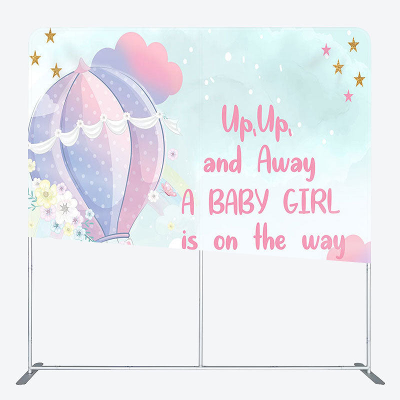 Aperturee - Aperturee Balloon And Animals Fabric Backdrop Cover for Baby Shower