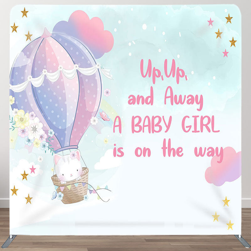 Aperturee - Aperturee Balloon And Animals Fabric Backdrop Cover for Baby Shower