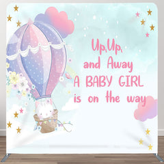 Aperturee - Aperturee Balloon And Animals Fabric Backdrop Cover for Baby Shower