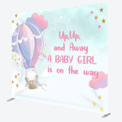 Aperturee - Aperturee Balloon And Animals Fabric Backdrop Cover for Baby Shower