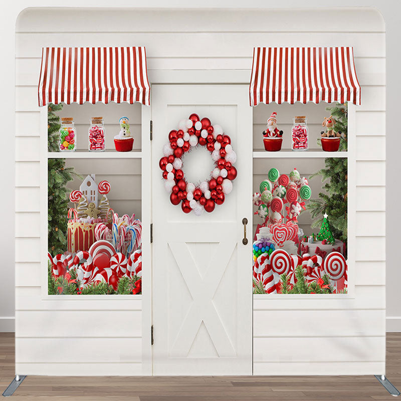 Aperturee - Aperturee Balloon And Candy Fabric Backdrop Cover for Christmas