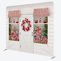 Aperturee - Aperturee Balloon And Candy Fabric Backdrop Cover for Christmas