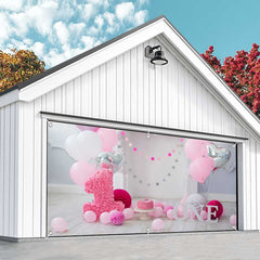 Aperturee - Aperturee Balloon Floral 1St Cake Smash Garage Door Banner