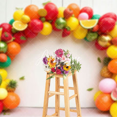 Aperturee - Aperturee Balloon Garland Bright Fruit Cake Smash Backdrop