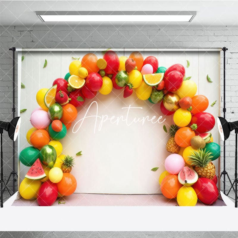 Aperturee - Aperturee Balloon Garland Bright Fruit Cake Smash Backdrop