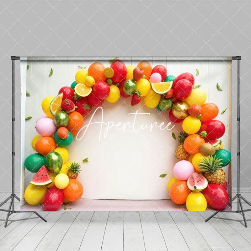 Aperturee - Aperturee Balloon Garland Bright Fruit Cake Smash Backdrop