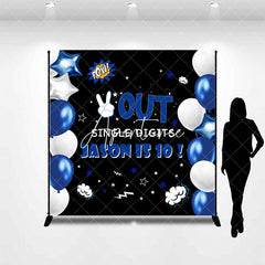 Aperturee - Aperturee Balloon Out Single Digit Custom 10th Birthday Backdrop