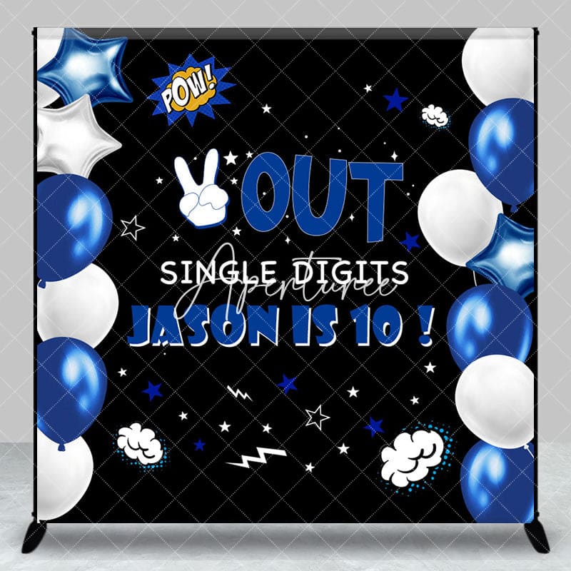 Aperturee - Aperturee Balloon Out Single Digit Custom 10th Birthday Backdrop