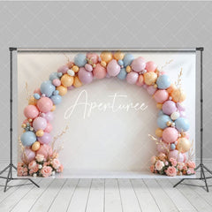 Aperturee - Aperturee Balloons Birthday Photography Backdrop For Kid Girl