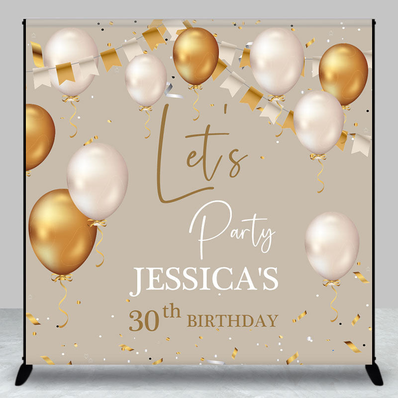 Aperturee - Aperturee Balloons Lets Party Custom 30th Birthday Backdrop