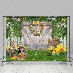 Aperturee - Aperturee Barn Door Fence Eggs Bunny Spring Easter Backdrop