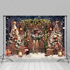 Aperturee - Aperturee Barn Door Garland Oil Lamp Christmas Photo Backdrop