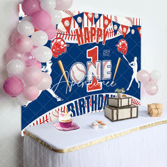 Aperturee - Aperturee Baseball Birthday Bash 1 Celebration Party Backdrop