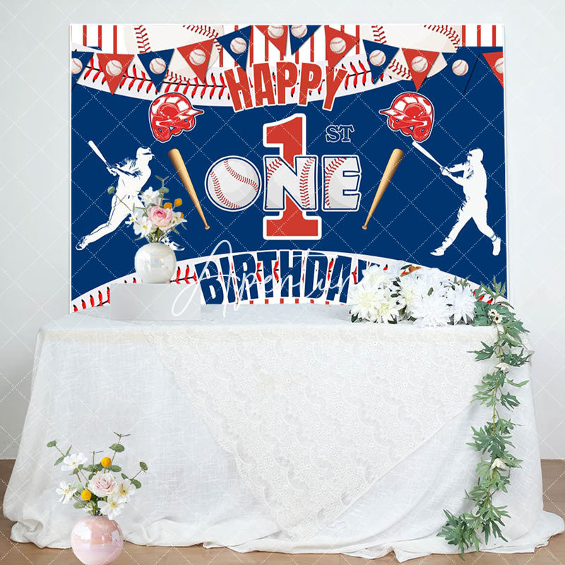 Aperturee - Aperturee Baseball Birthday Bash 1 Celebration Party Backdrop