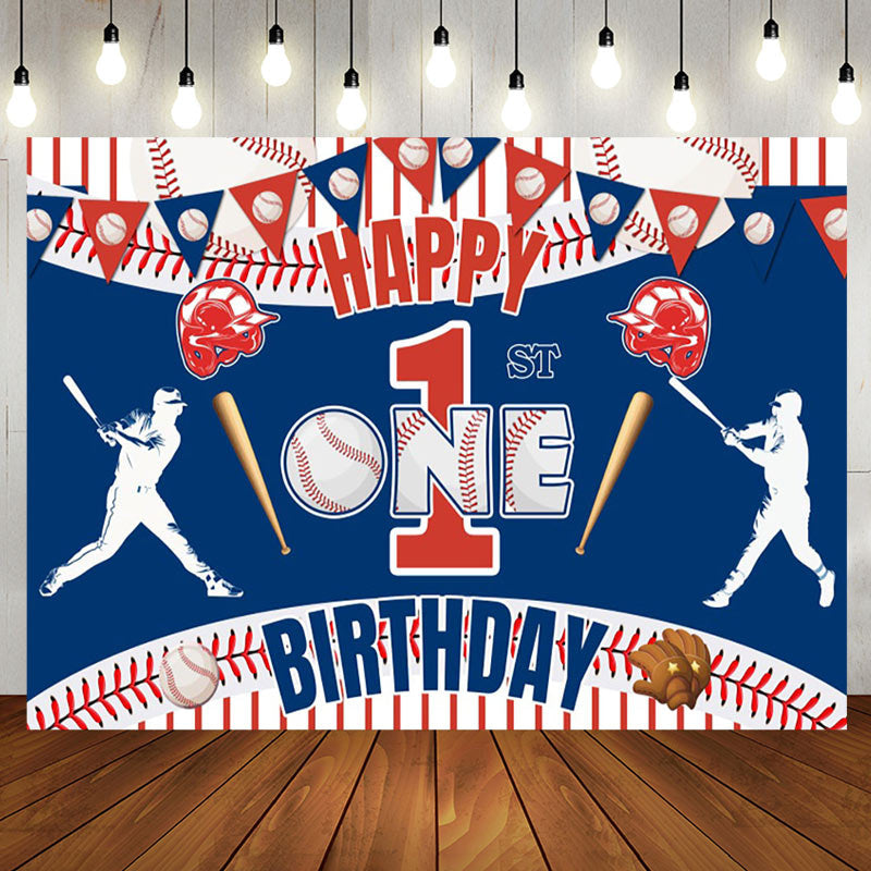 Aperturee - Aperturee Baseball Birthday Bash 1 Celebration Party Backdrop