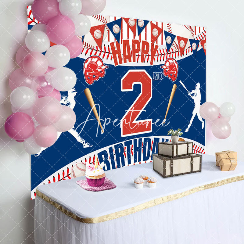 Aperturee - Aperturee Baseball Themed 2Nd Birthday Celebration Backdrop