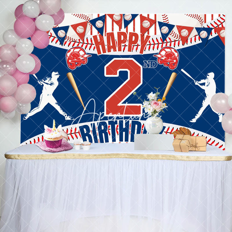 Aperturee - Aperturee Baseball Themed 2Nd Birthday Celebration Backdrop