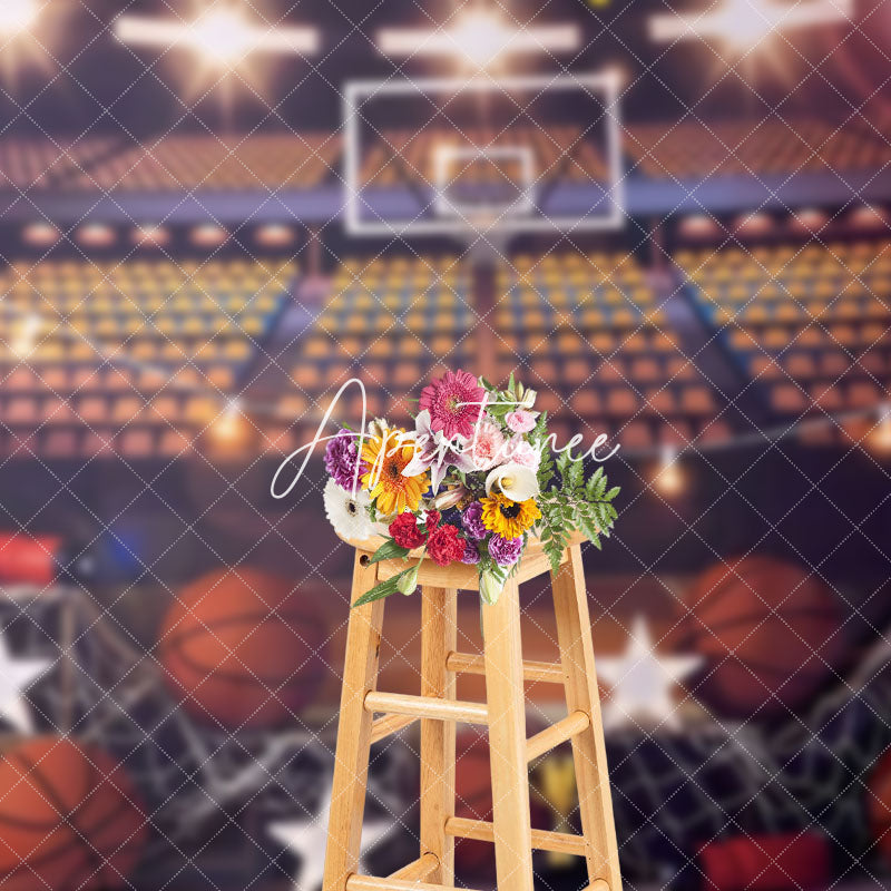 Aperturee - Aperturee Basketball Court Sports Boy Birthday Photo Backdrop