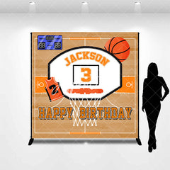 Aperturee - Aperturee Basketball Field Custom Name 3rd Birthday Backdrop