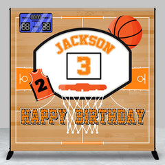 Aperturee - Aperturee Basketball Field Custom Name 3rd Birthday Backdrop