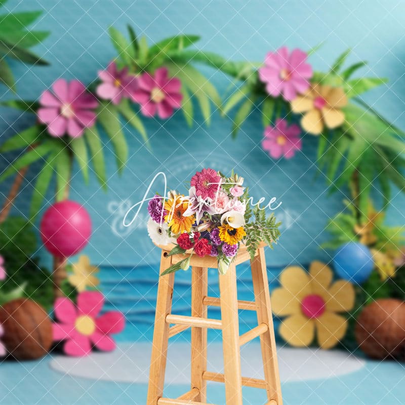 Aperturee - Aperturee Beach Hawaii Tropical Summer Photo Booth Backdrop