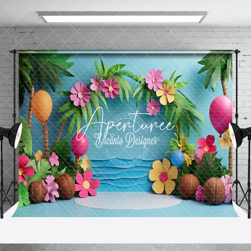 Aperturee - Aperturee Beach Hawaii Tropical Summer Photo Booth Backdrop