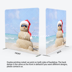 Aperturee - Aperturee Beach Sandyman Christmas In July Pillow Case Backdrop