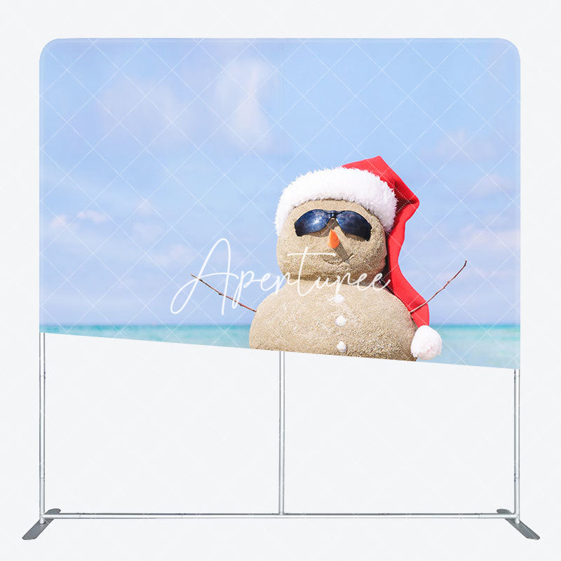 Aperturee - Aperturee Beach Sandyman Christmas In July Pillow Case Backdrop