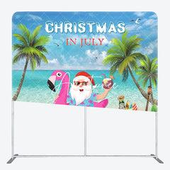 Aperturee - Aperturee Beach Santa Claus Summer Christmas Square Backdrop