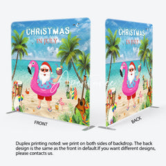 Aperturee - Aperturee Beach Santa Claus Summer Christmas Square Backdrop