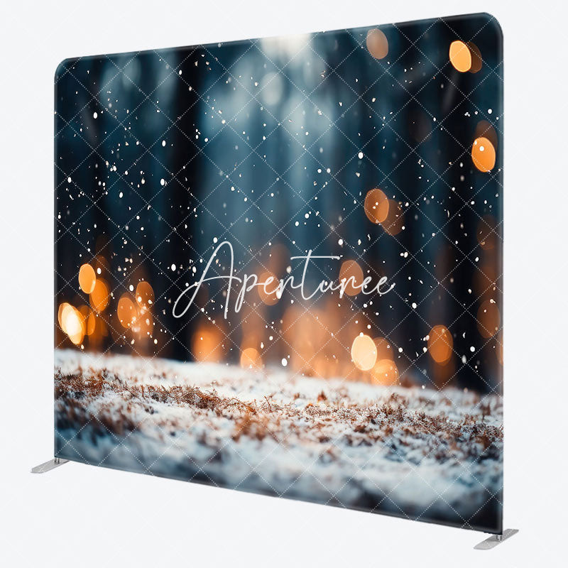 Aperturee - Aperturee Beautiful Snow Scene Photo Booth Fabric Backdrop