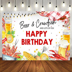 Aperturee - Aperturee Beer Crawfish Corn Camping Happy Birthday Backdrop